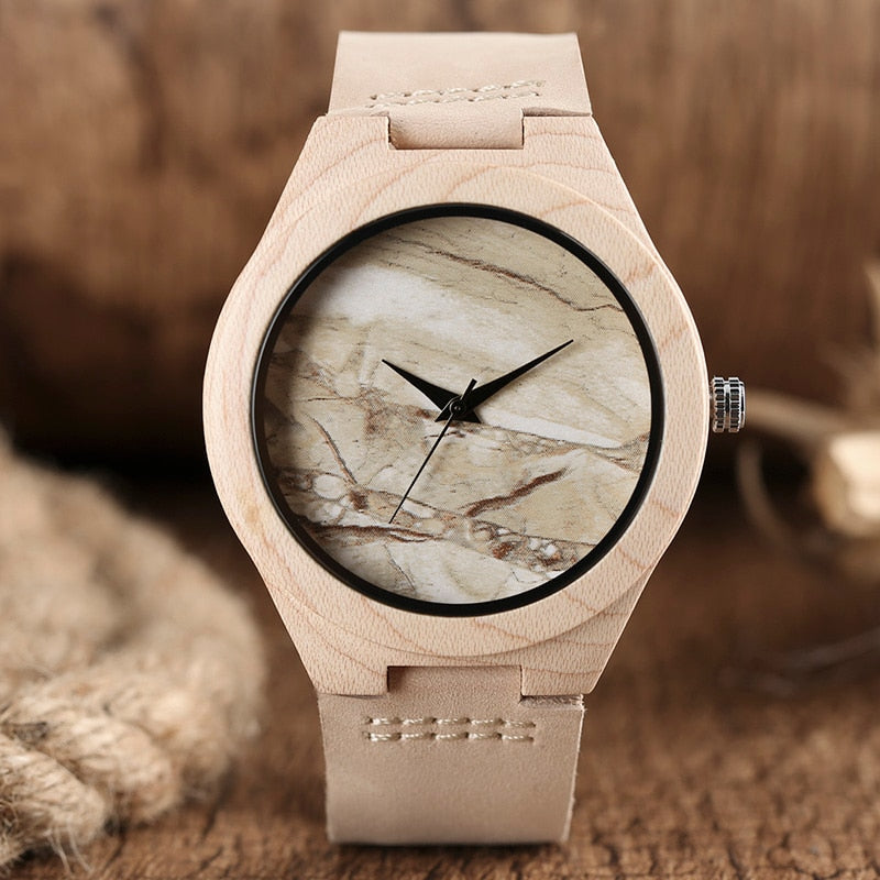 MARBLE WOODEN WATCH