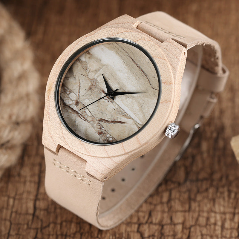 MARBLE WOODEN WATCH