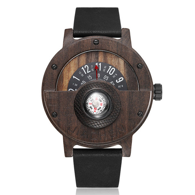 UNIQUE COMPASS WOODEN WATCH